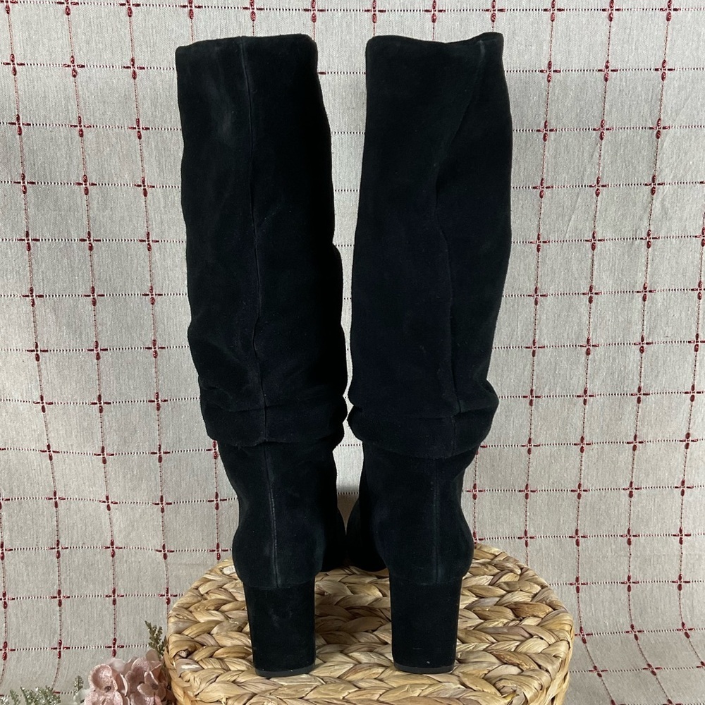 Splendid “Phyllis” Black Suede Slouchy Boots Mid Calf Slouch Heeled Boot Sz 6 - Picture 3 of 7